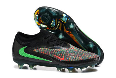 Unisex Nike Phantom 6 Elite High FG Football Boots - Black/Electric Green/Red Blaze
