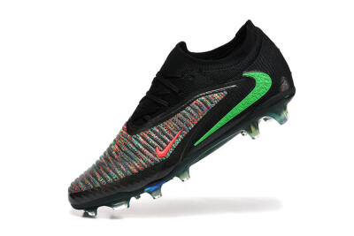 Unisex Nike Phantom 6 Elite High FG Football Boots - Black/Electric Green/Red Blaze