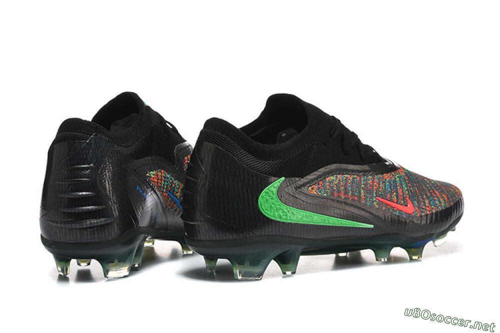 Unisex Nike Phantom 6 Elite High FG Football Boots - Black/Electric Green/Red Blaze 9