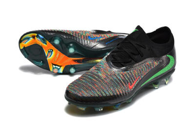 Unisex Nike Phantom 6 Elite High FG Football Boots - Black/Electric Green/Red Blaze