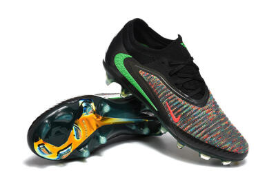 Unisex Nike Phantom 6 Elite High FG Football Boots - Black/Electric Green/Red Blaze