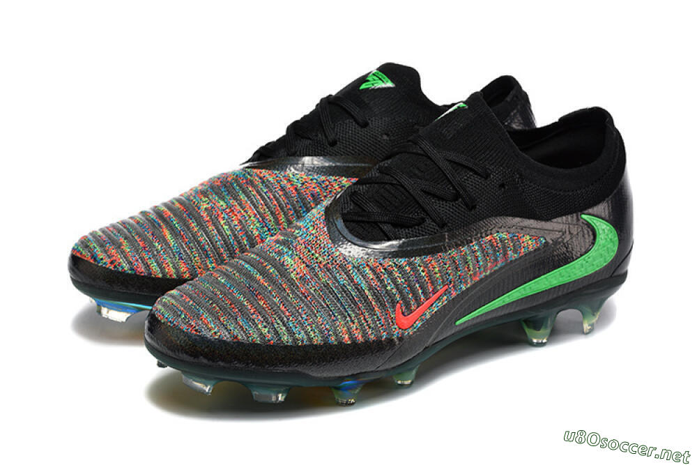 Unisex Nike Phantom 6 Elite High FG Football Boots - Black/Electric Green/Red Blaze 5