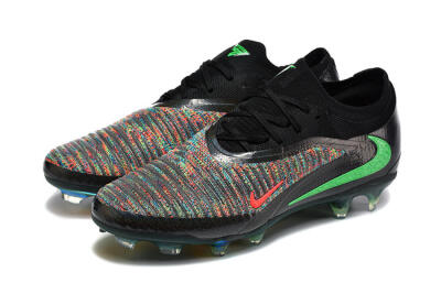 Unisex Nike Phantom 6 Elite High FG Football Boots - Black/Electric Green/Red Blaze