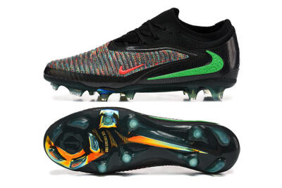 Unisex Nike Phantom 6 Elite High FG Football Boots - Black/Electric Green/Red Blaze
