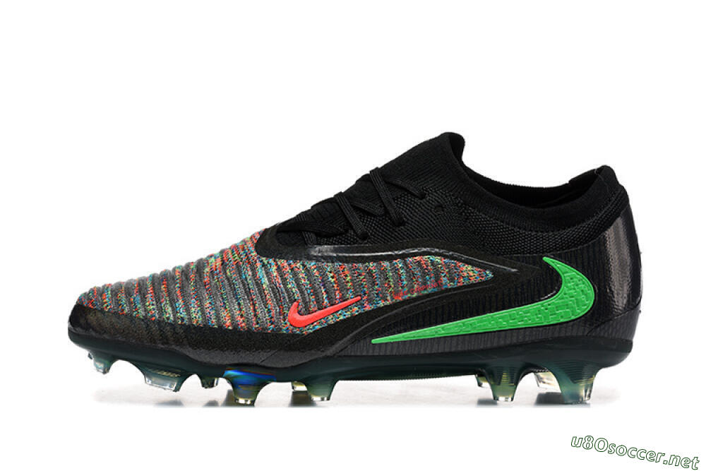 Unisex Nike Phantom 6 Elite High FG Football Boots - Black/Electric Green/Red Blaze 0