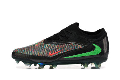 Unisex Nike Phantom 6 Elite High FG Football Boots - Black/Electric Green/Red Blaze