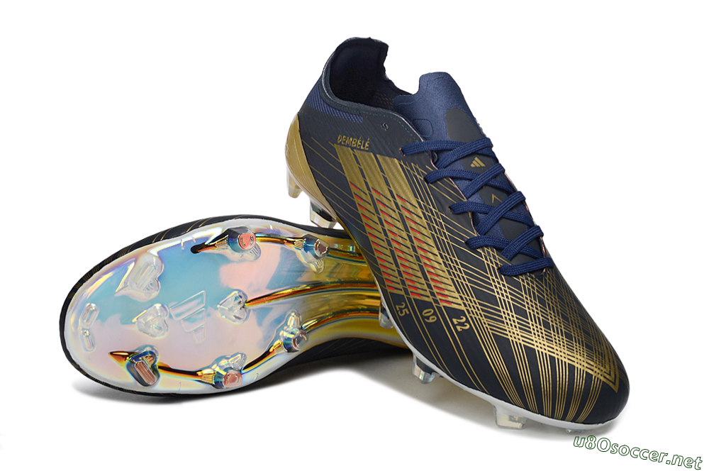 Unisex Dembélé x Adidas F50 Elite FG Football Boots - Navy/Gold Rush/Shimmering Ocean 4