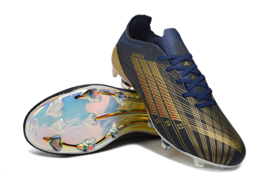 Unisex Dembélé x Adidas F50 Elite FG Football Boots - Navy/Gold Rush/Shimmering Ocean