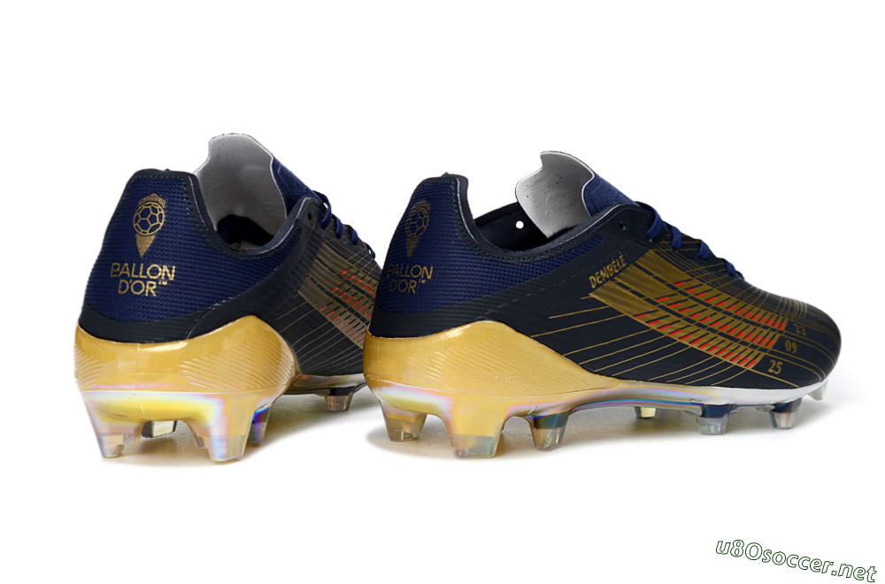 Unisex Dembélé x Adidas F50 Elite FG Football Boots - Navy/Gold Rush/Shimmering Ocean 7