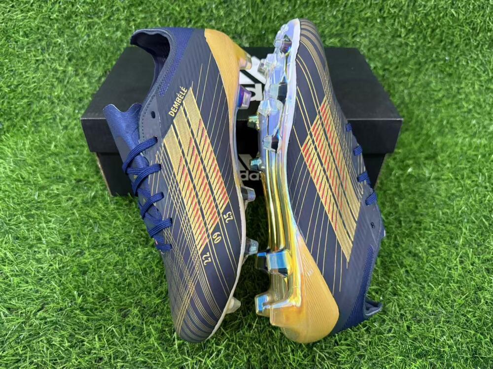 Unisex Dembélé x Adidas F50 Elite FG Football Boots - Navy/Gold Rush/Shimmering Ocean