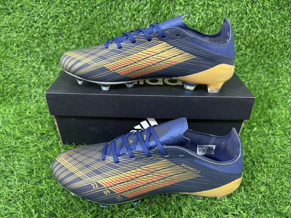 Unisex Dembélé x Adidas F50 Elite FG Football Boots - Navy/Gold Rush/Shimmering Ocean