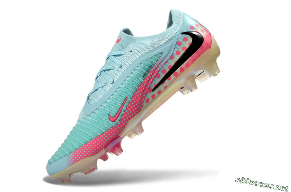 Unisex Nike Phantom 6 Elite Low FG Football Boots - Aqua/Coral Pink/Soft Mint 5