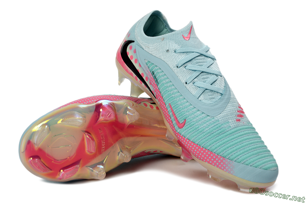 Unisex Nike Phantom 6 Elite Low FG Football Boots - Aqua/Coral Pink/Soft Mint 3