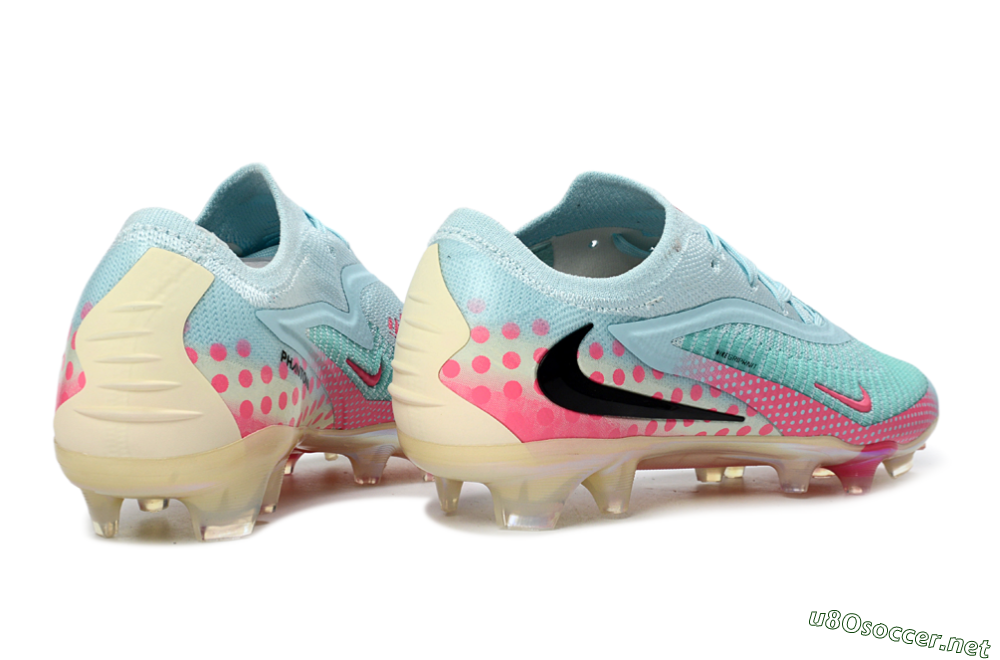 Unisex Nike Phantom 6 Elite Low FG Football Boots - Aqua/Coral Pink/Soft Mint 6