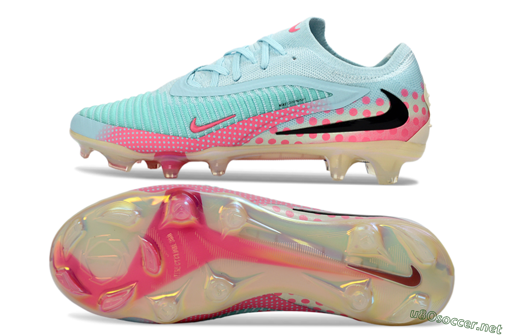 Unisex Nike Phantom 6 Elite Low FG Football Boots - Aqua/Coral Pink/Soft Mint 1