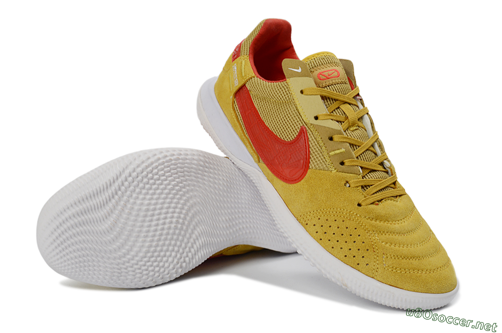 Unisex Nike Street Gato IC Football Shoes - Yellow/Solar Yellow/Crimson Red 3
