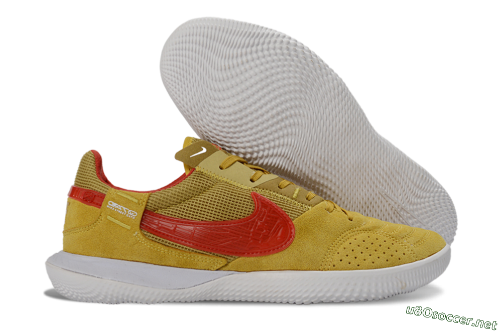 Unisex Nike Street Gato IC Football Shoes - Yellow/Solar Yellow/Crimson Red 2