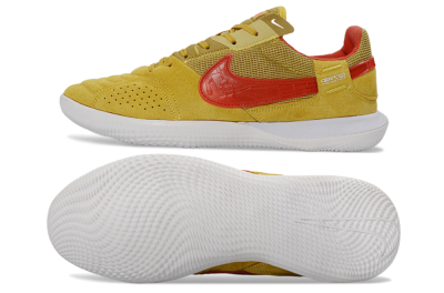 Unisex Nike Street Gato IC Football Shoes - Yellow/Solar Yellow/Crimson Red