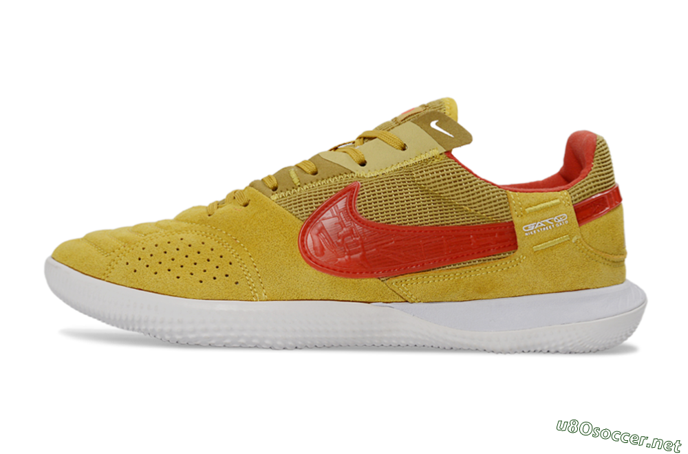 Unisex Nike Street Gato IC Football Shoes - Yellow/Solar Yellow/Crimson Red 0