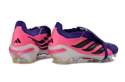Unisex Adidas Predator 26 Elite Fold-Over Tongue FG Football Boots - Purple/Neon Pink/Black