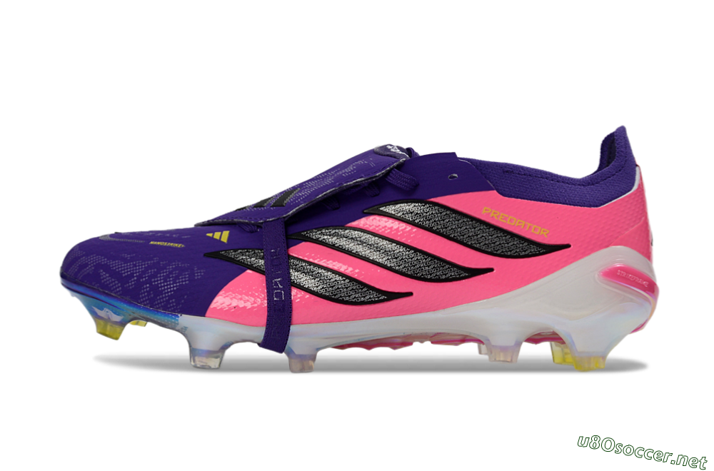 Unisex Adidas Predator 26 Elite Fold-Over Tongue FG Football Boots - Purple/Neon Pink/Black 0