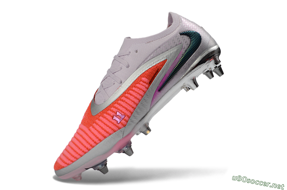 Men's Nike Phantom 6 Elite Low SG Football Boots - Pink/Electric Orange/Silver 5