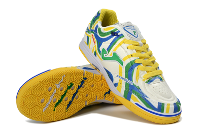 Men's Joma Top Flex IC Football Shoes - Yellow/Vibrant Green/Blue Wave