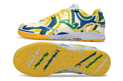 Men's Joma Top Flex IC Football Shoes - Yellow/Vibrant Green/Blue Wave