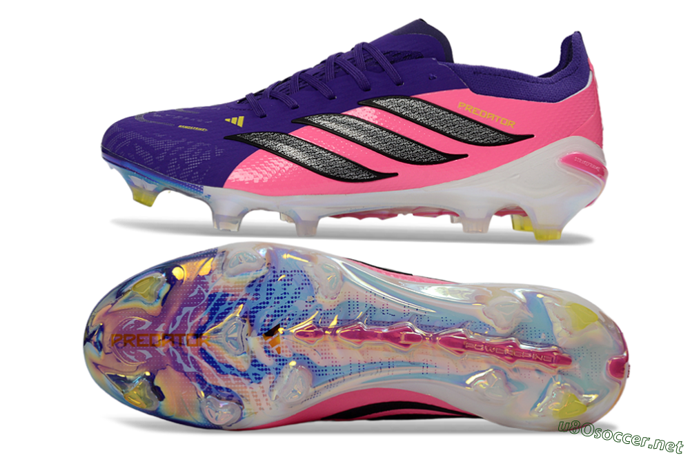 Unisex Adidas Predator 26 Elite FG Football Boots - Purple/Vibrant Pink/Black 1