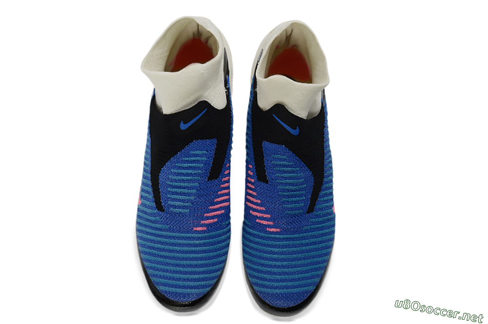 Unisex Nike Phantom 6 Elite High TF Football Shoes - Blue/Electric Blue/Fuchsia Pink 4