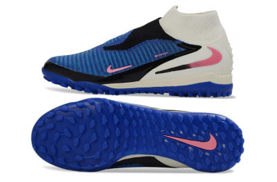 Unisex Nike Phantom 6 Elite High TF Football Shoes - Blue/Electric Blue/Fuchsia Pink