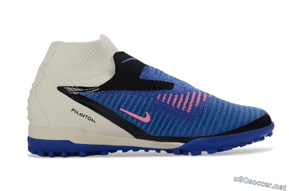 Unisex Nike Phantom 6 Elite High TF Football Shoes - Blue/Electric Blue/Fuchsia Pink 7