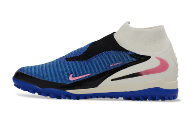 Unisex Nike Phantom 6 Elite High TF Football Shoes - Blue/Electric Blue/Fuchsia Pink
