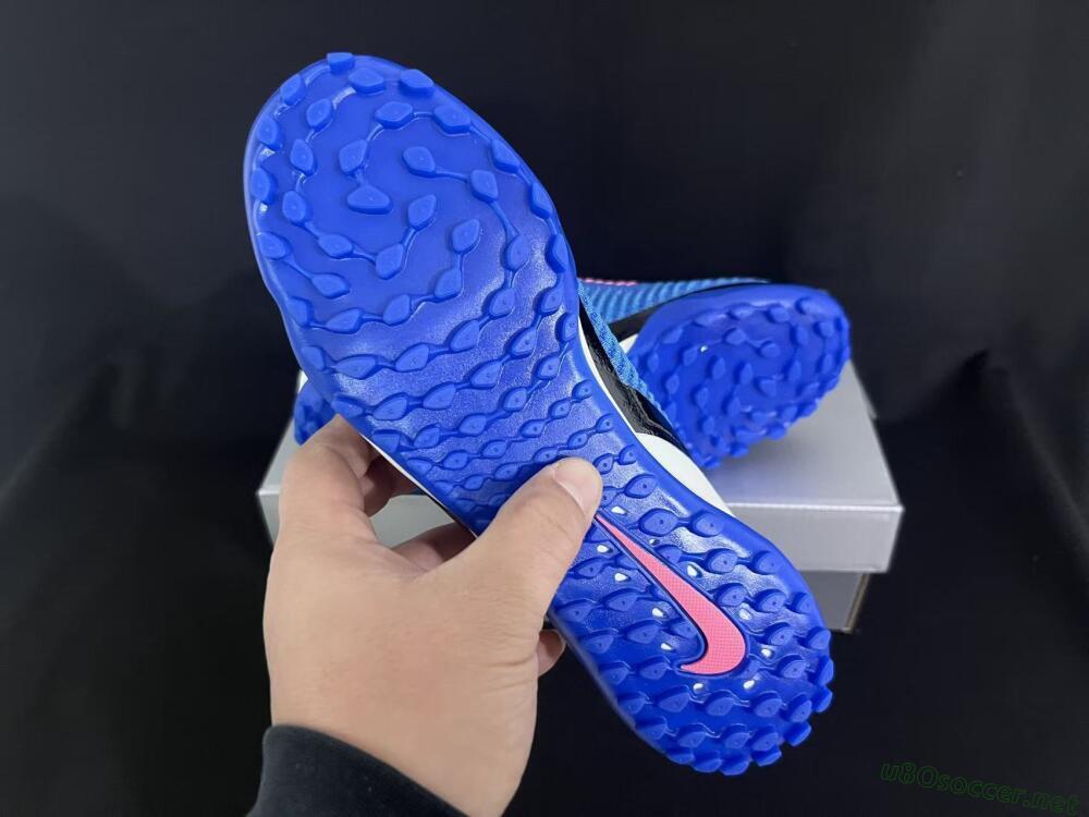 Unisex Nike Phantom 6 Elite High TF Football Shoes - Blue/Electric Blue/Fuchsia Pink