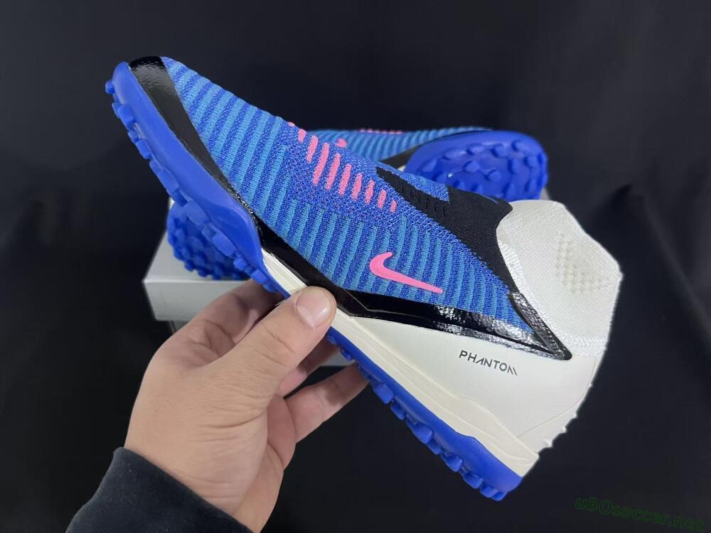 Unisex Nike Phantom 6 Elite High TF Football Shoes - Blue/Electric Blue/Fuchsia Pink