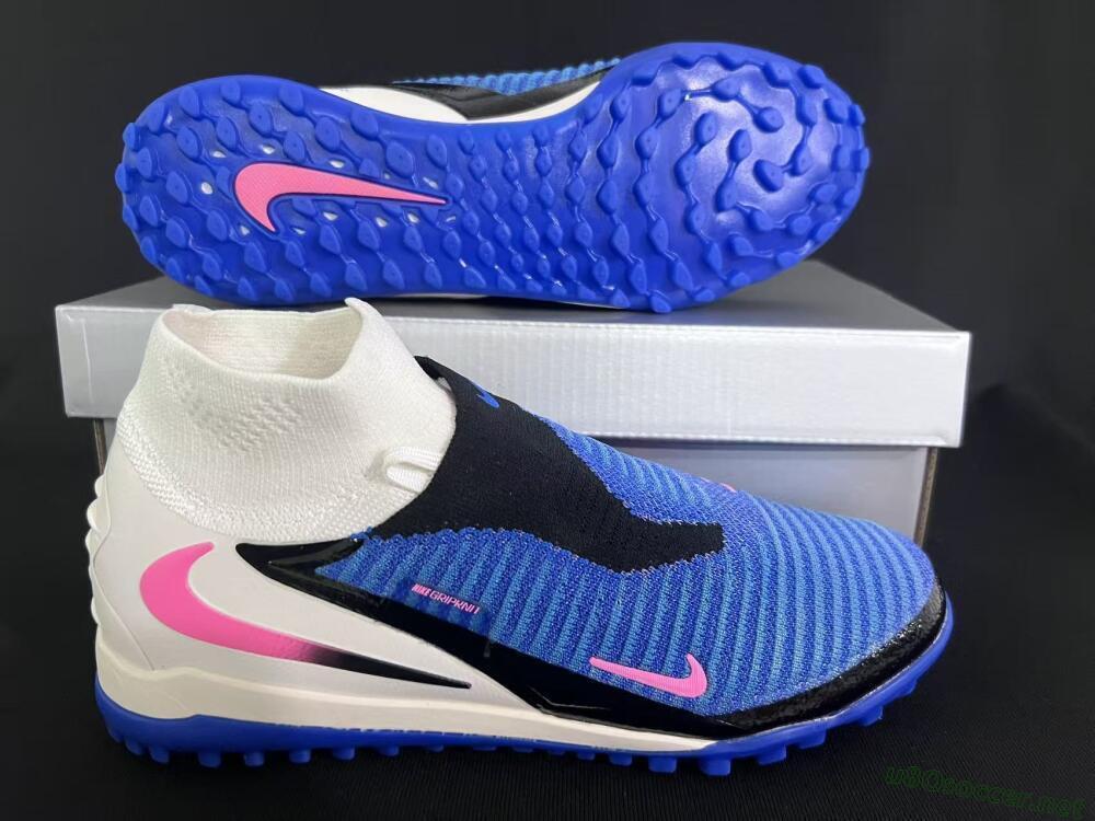 Unisex Nike Phantom 6 Elite High TF Football Shoes - Blue/Electric Blue/Fuchsia Pink