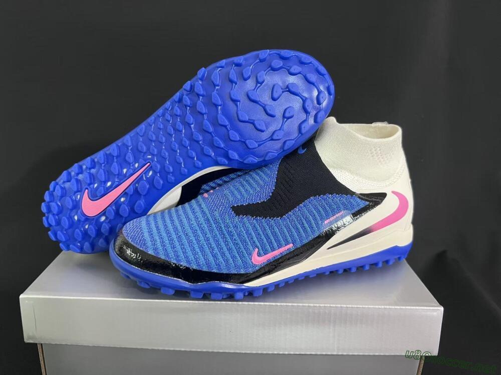 Unisex Nike Phantom 6 Elite High TF Football Shoes - Blue/Electric Blue/Fuchsia Pink