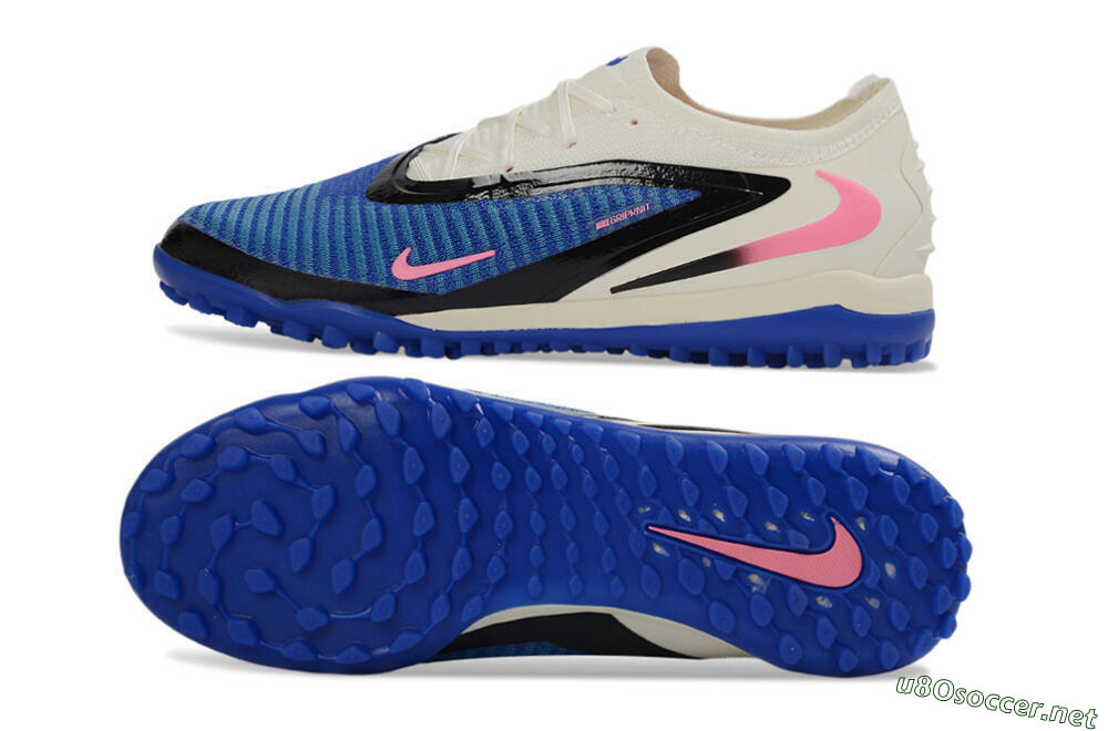Unisex Nike Phantom 6 Elite Low TF Football Shoes - Blue/Electric Blue/Soft Pink 1