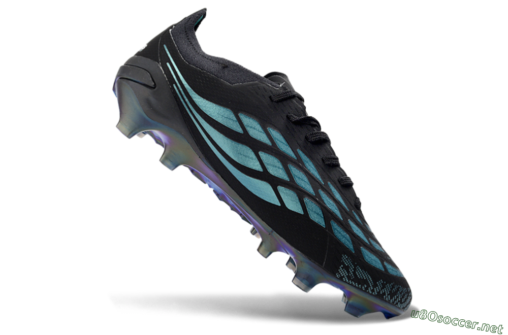Men's Adidas Predator 26 Elite FG Football Boots - Black/Teal Burst/Iridescent Blue 4