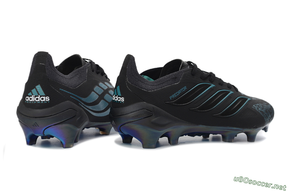 Men's Adidas Predator 26 Elite FG Football Boots - Black/Teal Burst/Iridescent Blue 6