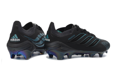 Men's Adidas Predator 26 Elite FG Football Boots - Black/Teal Burst/Iridescent Blue