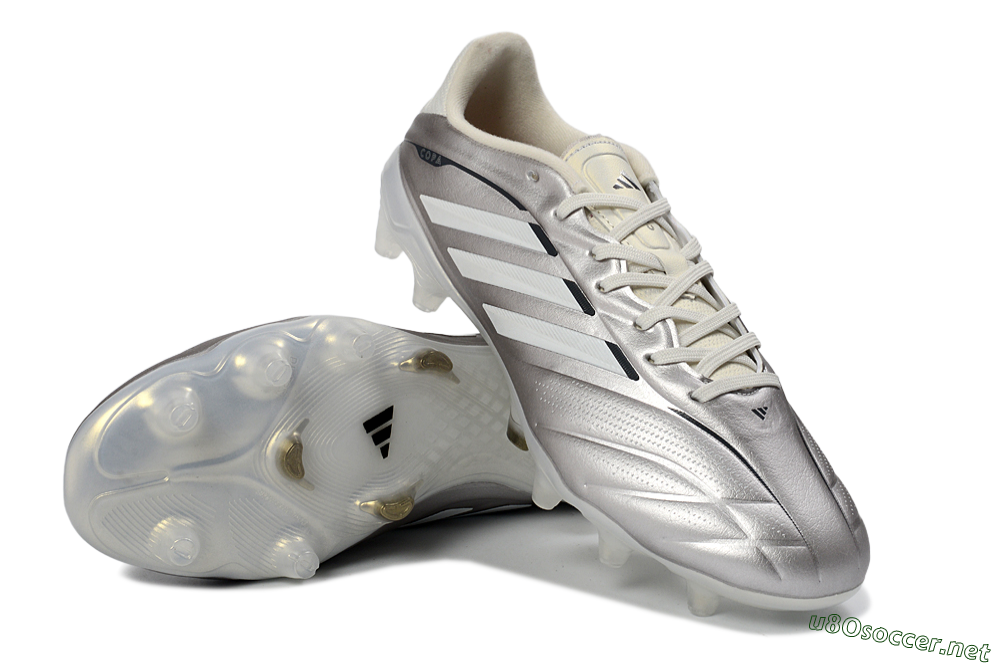 Men's Adidas Copa Pure 3 FG Football Boots - Silver/Metallic Grey/White 3