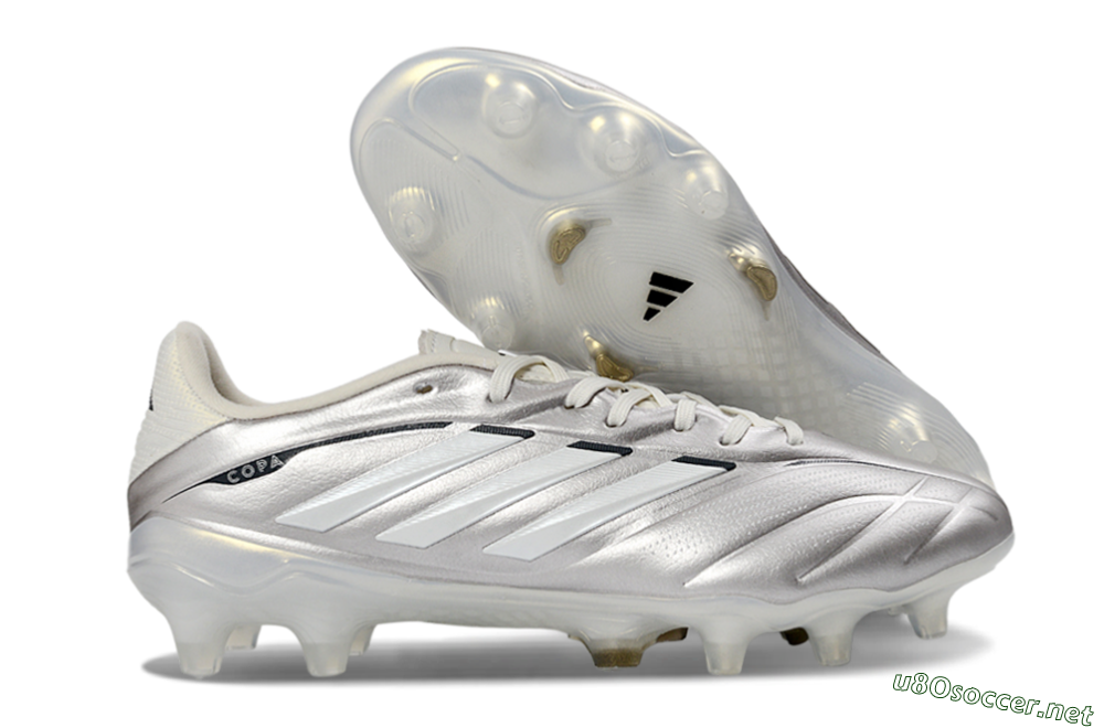 Men's Adidas Copa Pure 3 FG Football Boots - Silver/Metallic Grey/White 2