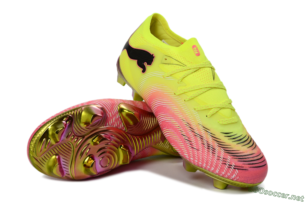 Men's Puma Future 8 Ultimate FG Football Boots - Yellow/Neon Pink/Gold 3