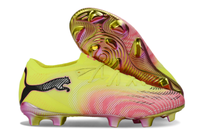 Men's Puma Future 8 Ultimate FG Football Boots - Yellow/Neon Pink/Gold