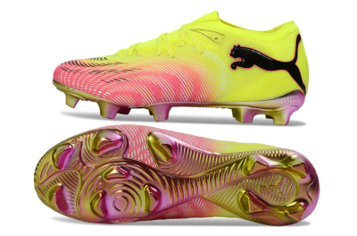 Men's Puma Future 8 Ultimate FG Football Boots - Yellow/Neon Pink/Gold