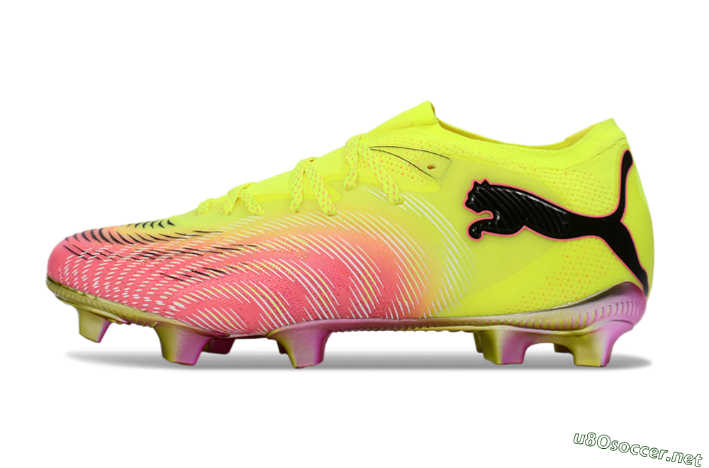 Men's Puma Future 8 Ultimate FG Football Boots - Yellow/Neon Pink/Gold 0