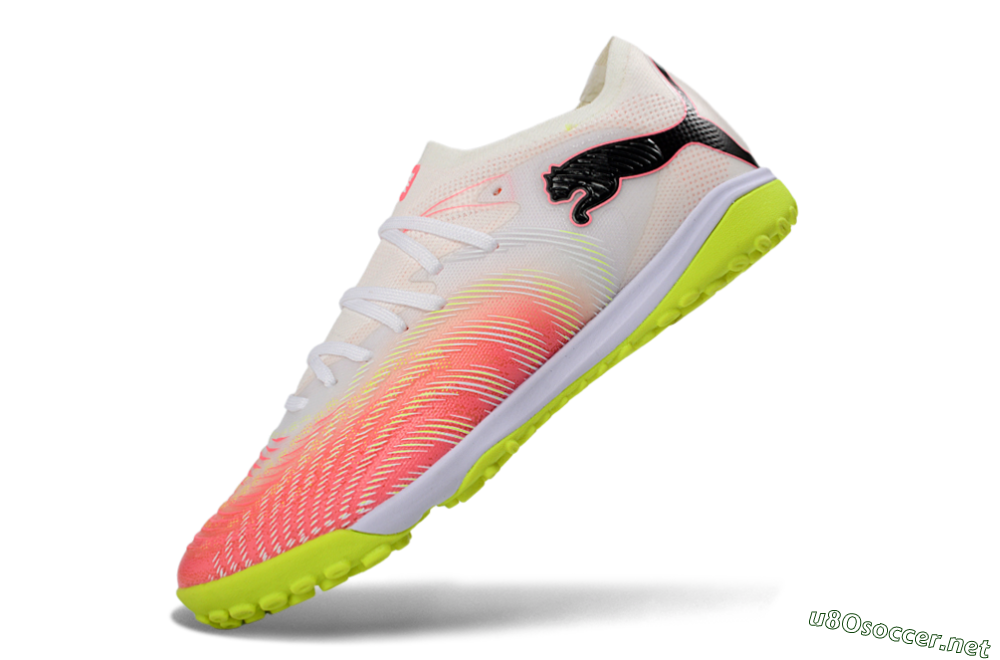 Men's Puma Future 8 Ultimate TF Football Shoes - Pink/Lime Green/White 5