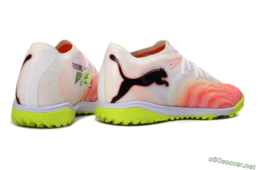 Men's Puma Future 8 Ultimate TF Football Shoes - Pink/Lime Green/White 6