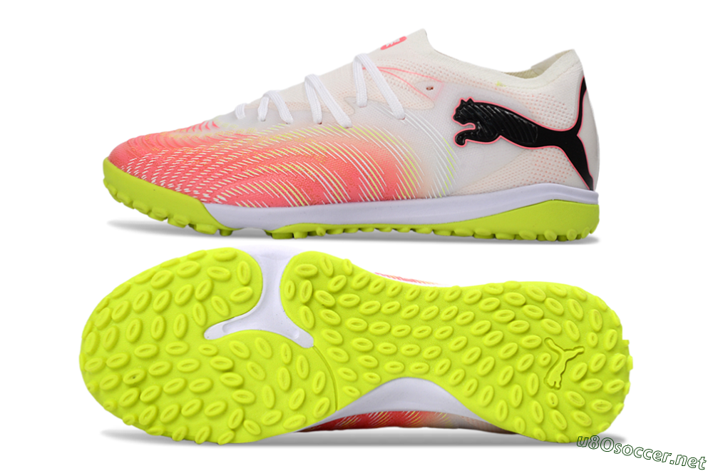 Men's Puma Future 8 Ultimate TF Football Shoes - Pink/Lime Green/White 1
